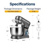 VIVOHOME 4.75 Quart Stand Mixer, 8 Speed Kitchen Electric Food Mixer, Household Stand Mixer for Baking, Cake, Bread with Beater, Dough Hook, Wire Whip and Egg Separator, Gray