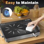 Cooksir Single Burner Electric Cooktop - 110V Portable One Burner Hot Plate 1800W, Countertop Electric Stove top for Home, Camping, RV, Timer, Child Lock, Steam, BBQ, Stir Fry, 110-120V Plug in