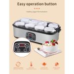 YDuupxe Electric Dairy Fermentation Appliance, Home Yogurt Production Device with 8 Cup Capacity Automatic Temperature Control 0 to 48 Hour Timer for Breakfast Preparation (US Plug 110V)