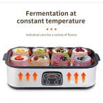 YDuupxe Electric Dairy Fermentation Appliance, Home Yogurt Production Device with 8 Cup Capacity Automatic Temperature Control 0 to 48 Hour Timer for Breakfast Preparation (US Plug 110V)