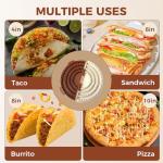 Jorivel 4-in-1 Tortilla Sealer w/Stainless Steel Edge for 4/6/8/10 Inch Flour Tortillas, Tacos, Quesadillas, Burritos | Tortilla Press w/Non-Stick Surface, BPA-Free & Dishwasher Safe, Fuss-Free