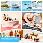 MotBach 10 Pack 4oz Plastic Jars with Lids, 120ml Round Amber Cosmetic Containers Makeup Jars,Travel Size Container Jar for Lotion Cream Eyeshadow Sample Powder Slime Ointment Salve Balm Storage