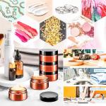 MotBach 10 Pack 4oz Plastic Jars with Lids, 120ml Round Amber Cosmetic Containers Makeup Jars,Travel Size Container Jar for Lotion Cream Eyeshadow Sample Powder Slime Ointment Salve Balm Storage