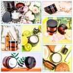 MotBach 10 Pack 4oz Plastic Jars with Lids, 120ml Round Amber Cosmetic Containers Makeup Jars,Travel Size Container Jar for Lotion Cream Eyeshadow Sample Powder Slime Ointment Salve Balm Storage