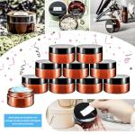 MotBach 10 Pack 4oz Plastic Jars with Lids, 120ml Round Amber Cosmetic Containers Makeup Jars,Travel Size Container Jar for Lotion Cream Eyeshadow Sample Powder Slime Ointment Salve Balm Storage