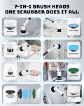 Cordless Electric Spin Scrubber with 7 Brush Heads