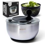 Stainless Steel Salad Spinner with Non-Slip Base