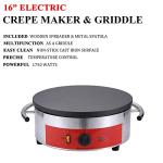 16-Inch Commercial Crepe Maker with Spreader and Spatula