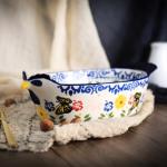 Vintage Butterfly and Flower Ceramic Pie Pan