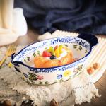 Vintage Butterfly and Flower Ceramic Pie Pan