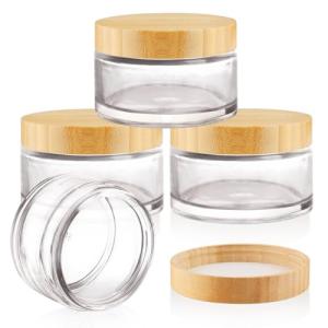 4 Pack of 200ml Glass Jars with Bamboo Lids