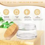 4 Pack of 200ml Glass Jars with Bamboo Lids