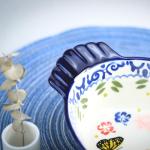 Vintage Butterfly and Flower Ceramic Pie Pan