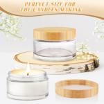 4 Pack of 200ml Glass Jars with Bamboo Lids