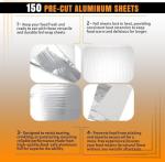 Aluminum Foil Sandwich Wrap Sheets - 150 Count