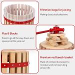 Fruit Wine Press with Wood Basket and Filter Bag