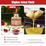 Fruit Wine Press with Wood Basket and Filter Bag