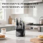 14-Piece Japanese Knife Set with Block and Sharpener