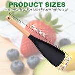 Silicone and Wooden Spatula Spoon Set (2)