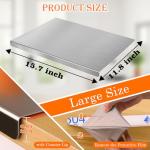 Large Stainless Steel Cutting Board with Silicone Mat