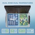 EUHOMY 35QT Portable Dual Zone Fridge Cooler