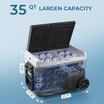 EUHOMY 35QT Portable Dual Zone Fridge Cooler