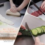 Large Stainless Steel Cutting Board with Silicone Mat