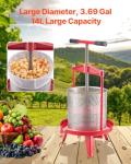 VEVOR 14L Stainless Steel Fruit Wine Press