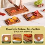 3-Piece Bamboo Cutting Board Set with Juice Grooves