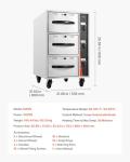 VEVOR Three-Drawer Electric Food Warmer