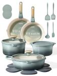 CAROTE 20-Piece Non-Stick Titanium Cookware Set