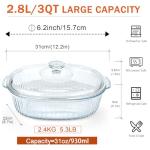 Reasim 2.8L Glass Casserole Dish with Lid