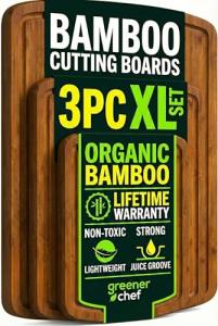 Organic Bamboo Cutting Board Set of 3
