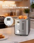 ZACHVO 2-Slice Stainless Steel Toaster with Countdown