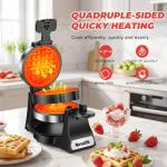 1400W Belgian Waffle Maker with Nonstick Plates