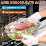 Reasim 2.8L Glass Casserole Dish with Lid