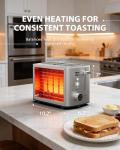 ZACHVO 2-Slice Stainless Steel Toaster with Countdown