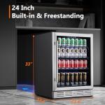 24 Inch Under Counter Beverage Fridge, 164 Can Capacity