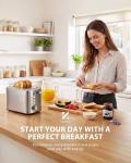 ZACHVO 2-Slice Stainless Steel Toaster with Countdown