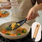 3-Pack Silicone Cooking Spatula Set with Wooden Handles