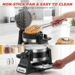 1400W Belgian Waffle Maker with Nonstick Plates