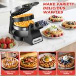 1400W Belgian Waffle Maker with Nonstick Plates
