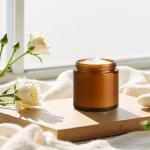 24 Pack 4 oz Amber Glass Jars with Lids