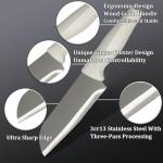 WEISHEHUG 5-Piece White Knife Set with Block