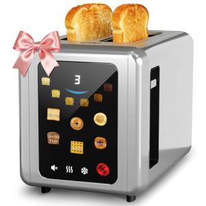 WHALL Touch Screen 2-Slice Stainless Steel Toaster