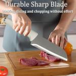 WEISHEHUG 5-Piece White Knife Set with Block