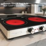 OVENTE 1800W Infrared Double Burner Hot Plate
