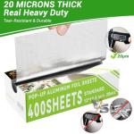 Pre-Cut Aluminum Foil Sheets, 400 Count