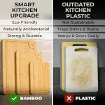 Bamboo Cutting Board Set with Handles - 3 Pieces