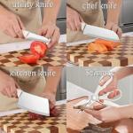 WEISHEHUG 5-Piece White Knife Set with Block